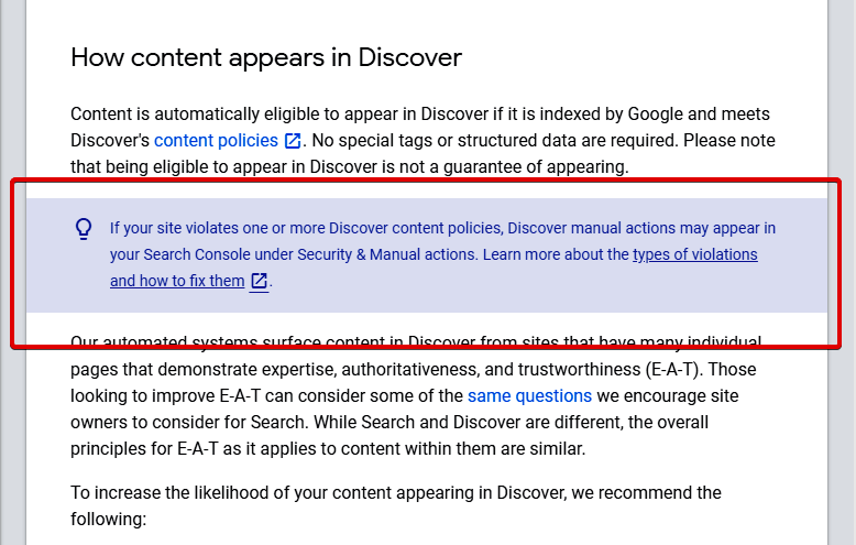 Превью к новости З'явилася документація про ручні санкції стосовно контенту в Discover