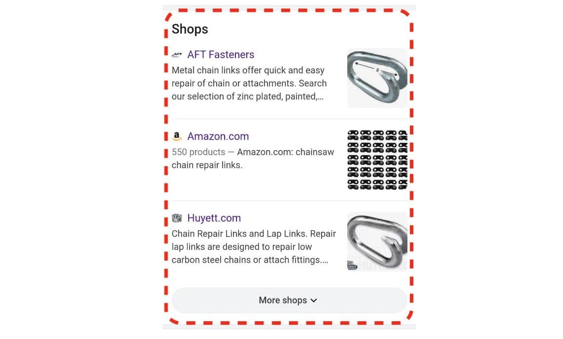 Google в мобильной версии поиска запустил блок "Shops"