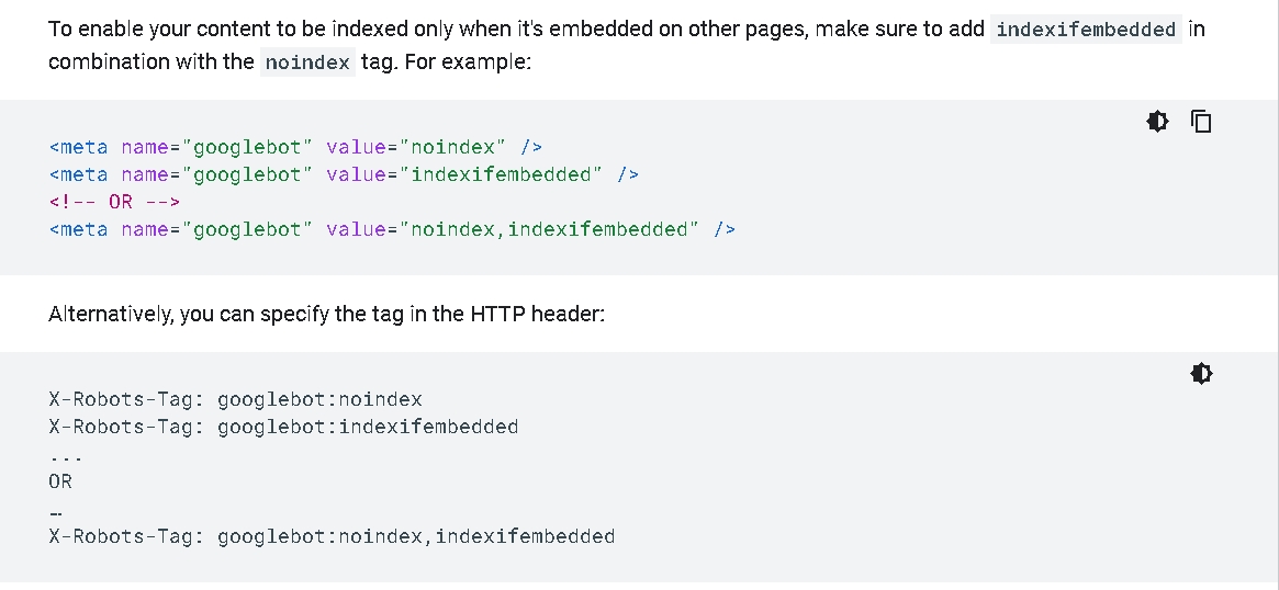 Google вводит новый тег indexifembedded
