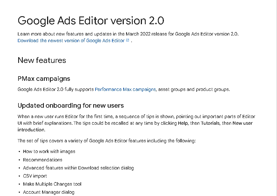 Нова версія Google Ads Editor підтримує кампанії Performance Max