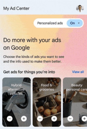 Google представив My Ad Center – інструмент для управління рекламними вподобаннями