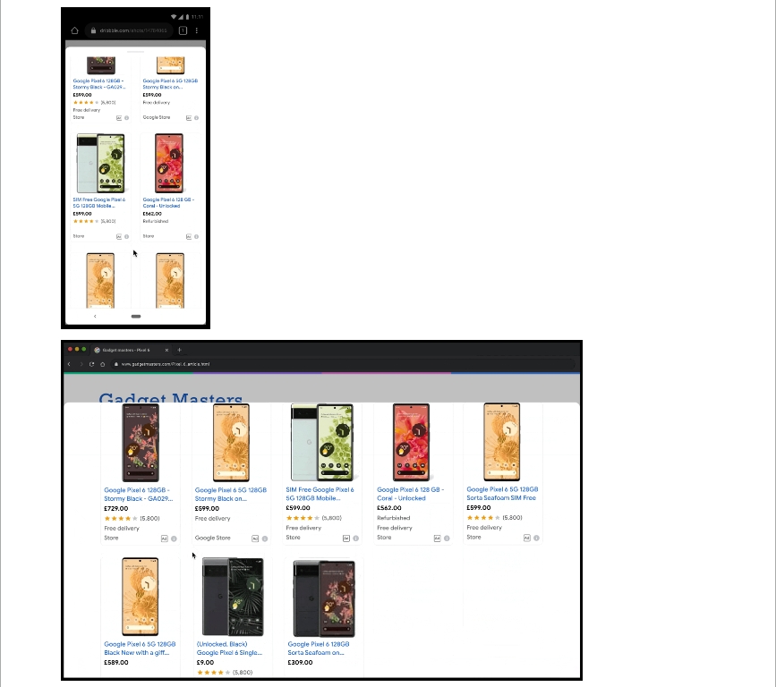 У Google AdSense з'явилися товарні посилання