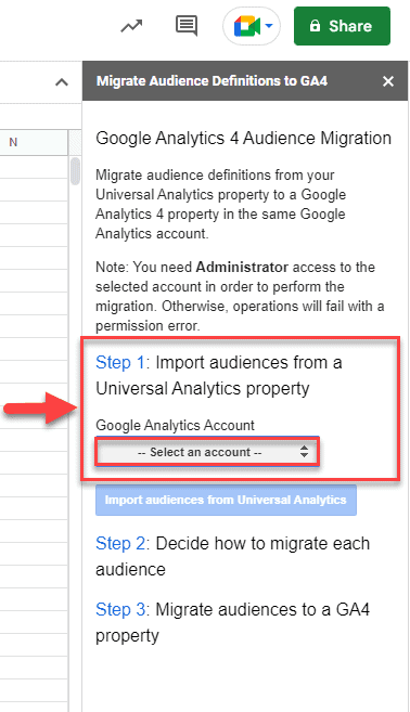 Імпорт аудиторій з Universal Analytics