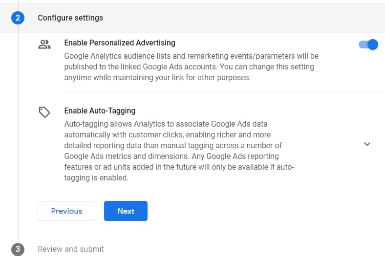 Опція Enable Personalized Advertising