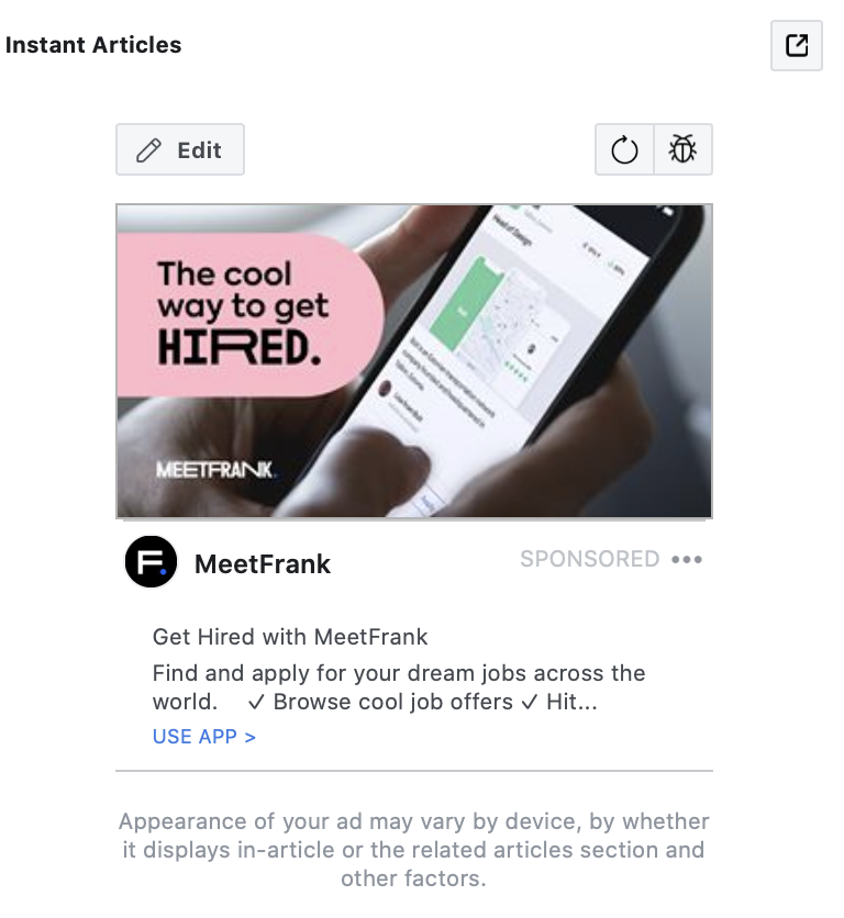 Реклама Facebook Instant Articles