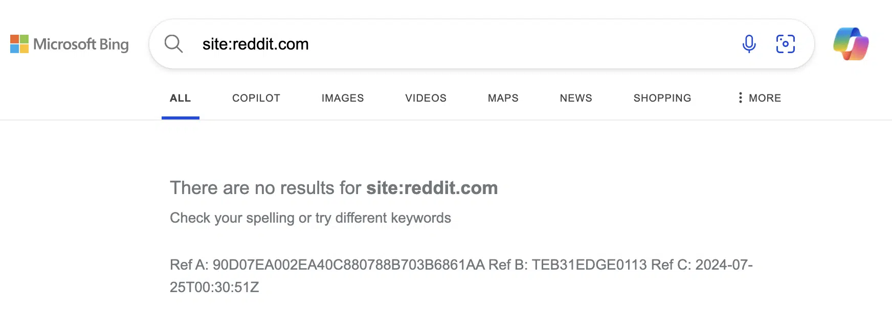 Reddit заблокував пошук Bing