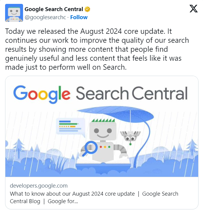 Google August 2024 core update