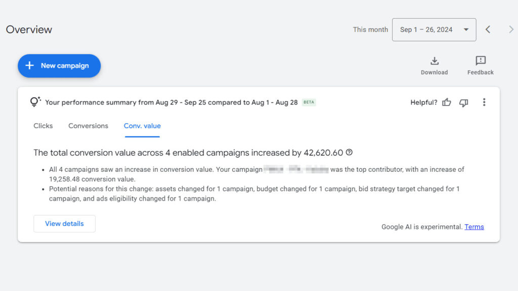 ai summary google ads
