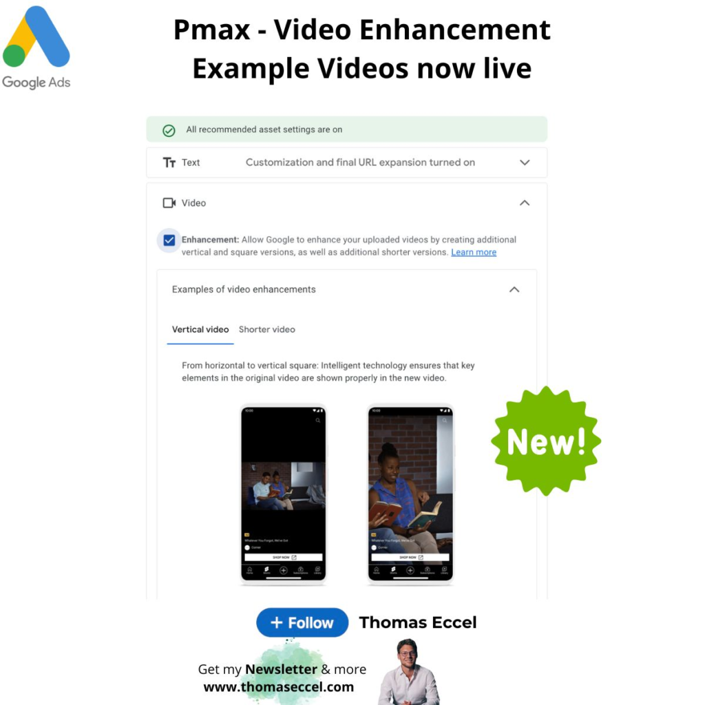 Покращення відео для Performance Max