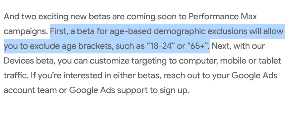 Демографічні винятки застосовуються до покупок у PMAX